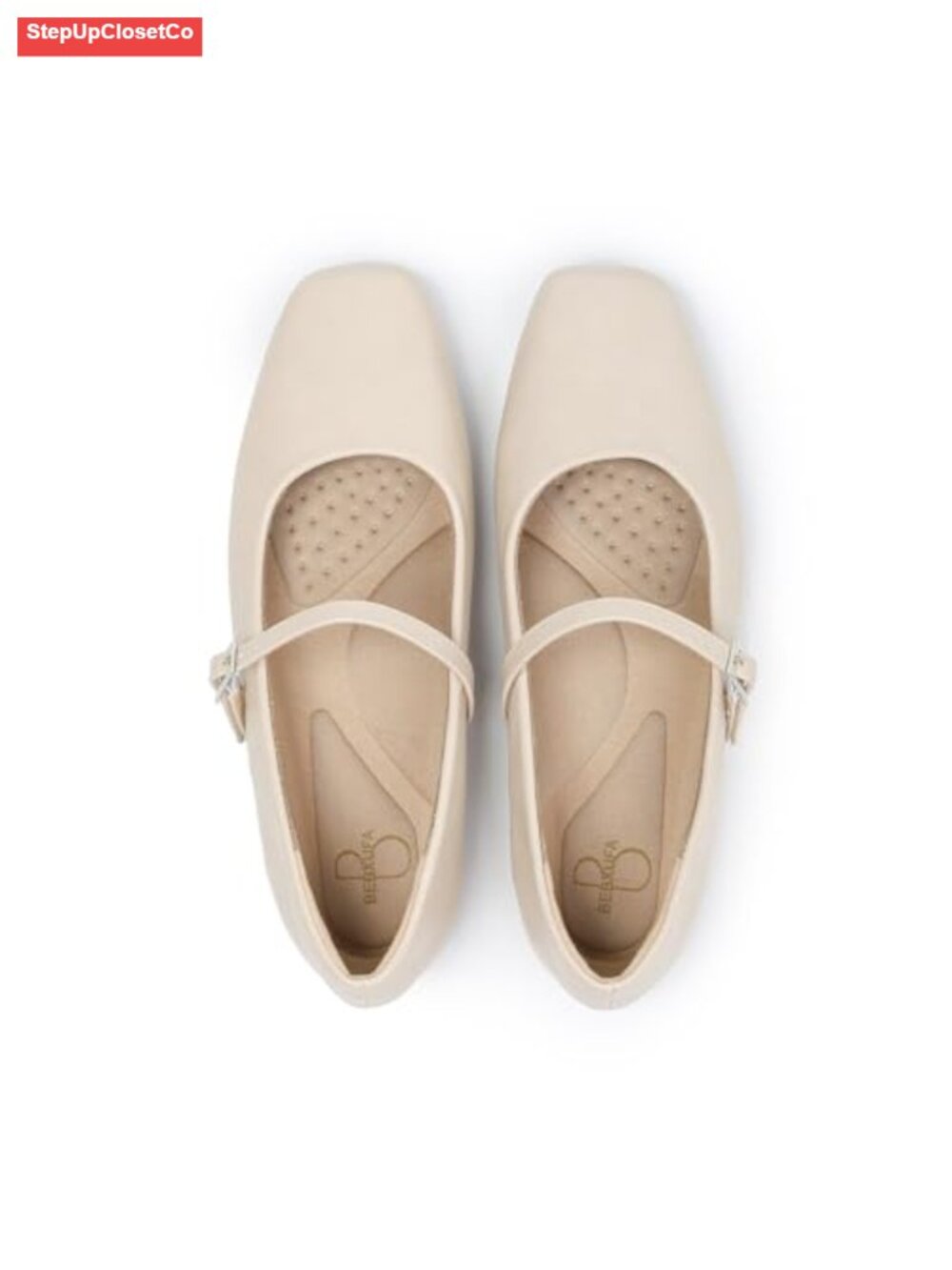 Women Square Toe Mary Jane Flats Adjustable Strap Soft Faux Leather Comfort